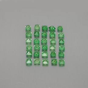 Gemas de granate tsavorita verde natural de 1,62 ct, cuadrado, VVS-VS