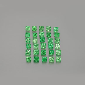 Gemas de granate tsavorita verde natural de 2,05 ct, cuadrado, VVS-VS