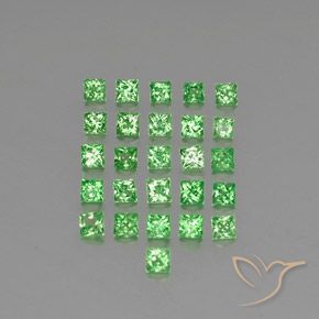 Gemas de Granate tsavorita Verde claro natural de 2.06 ct, Cuadrado, VVS-VS