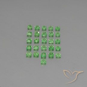 Gemas de Granate tsavorita Verde claro natural de 2.06 ct, Cuadrado, VVS-VS