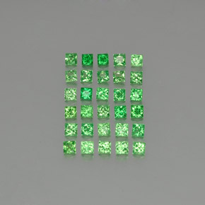 Gemas de granate tsavorita verde natural de 1,42 ct, cuadrado, VVS-VS