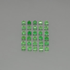 Gemas de granate tsavorita verde natural de 1,42 ct, cuadrado, VVS-VS