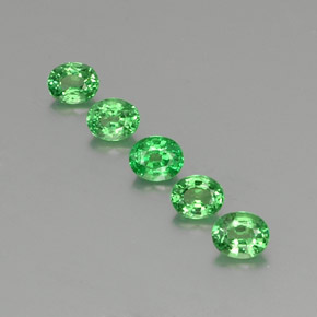 Gemas de granate tsavorita verde natural de  ct, corte óvalo, VS