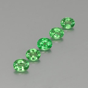 Gemas de granate tsavorita verde natural de  ct, corte óvalo, VS