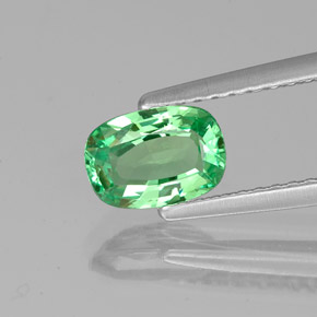 Granate tsavorita verde natural de 0,84 ct, corte cojín, VVS-VS
