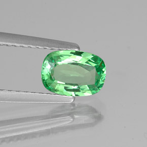 Granate tsavorita verde natural de 0,84 ct, corte cojín, VVS-VS