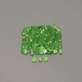 Gemas de granate tsavorita verde vivo natural de 1,35 ct, corte redondo, VVS-VS