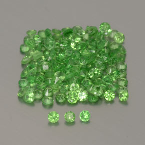 Gemas de granate tsavorita verde vivo natural de 1,35 ct, corte redondo, VVS-VS