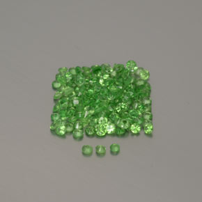 Gemas de granate tsavorita verde vivo natural de 1,35 ct, corte redondo, VVS-VS