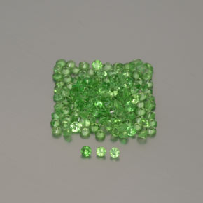 Gemas de granate tsavorita Verde vivo natural de 1.34 ct, Corte Redondo, VVS-VS