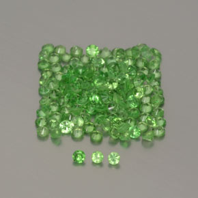 Gemas de granate tsavorita Verde vivo natural de 1.34 ct, Corte Redondo, VVS-VS