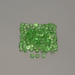 Gemas de granate tsavorita Verde vivo natural de 1.34 ct, Corte Redondo, VVS-VS