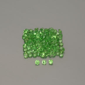 Gemas de granate tsavorita verde natural de 1,36 ct, corte redondo, VVS-VS