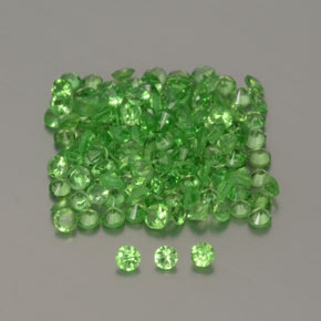 Gemas de granate tsavorita verde natural de 1,36 ct, corte redondo, VVS-VS