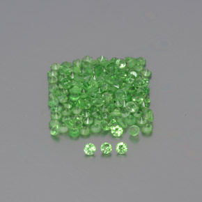 Gemas de granate tsavorita verde natural de 1,22 ct, corte redondo, VVS-VS