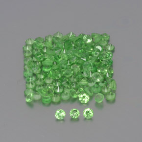 Gemas de granate tsavorita verde natural de 1,22 ct, corte redondo, VVS-VS