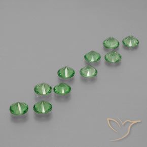 Gemas de Granate tsavorita Verde claro natural de 1.91 ct, Redondo, VS