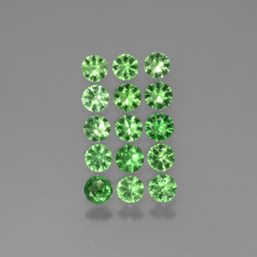 Gemas de granate tsavorita verde natural de 1,97 ct, corte redondo, VS