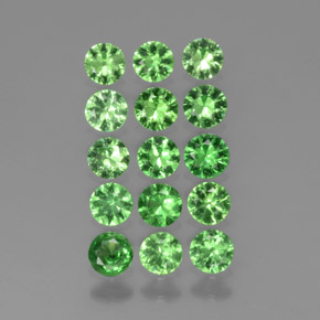Gemas de granate tsavorita verde natural de 1,97 ct, corte redondo, VS
