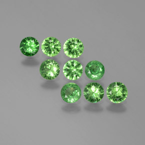 Gemas de granate tsavorita verde natural de 1,99 ct, corte redondo, VS