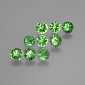 Gemas de granate tsavorita verde natural de 1,99 ct, corte redondo, VS