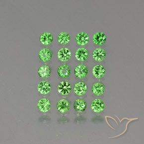Gemas de granate tsavorita Verde eléctrico natural de 2.24 ct, Corte Redondo, VS