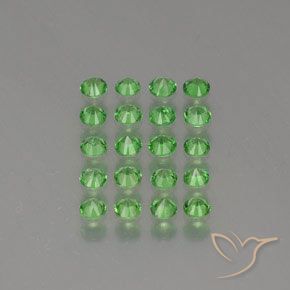 Gemas de granate tsavorita Verde eléctrico natural de 2.24 ct, Corte Redondo, VS
