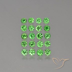 Gemas de granate tsavorita verde natural de 2,36 ct, corte redondo, VVS-VS