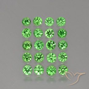 Gemas de granate tsavorita verde natural de 2,36 ct, corte redondo, VVS-VS