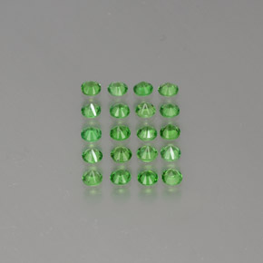 Gemas de granate tsavorita Verde medio natural de 1.76 ct, Corte Redondo, VVS-VS