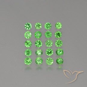 Gemas de granate tsavorita verde natural de 2,11 ct, corte redondo, VS