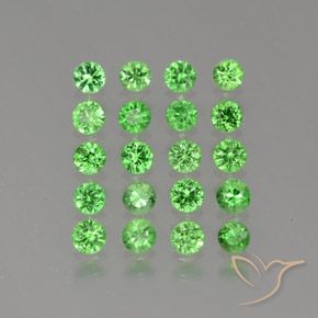 Gemas de granate tsavorita verde natural de 2,11 ct, corte redondo, VS