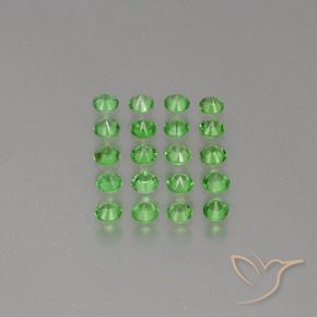 Gemas de granate tsavorita verde natural de 2,11 ct, corte redondo, VS