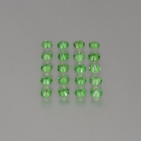 Gemas de granate tsavorita Verde medio natural de 2.00 ct, Corte Redondo, VVS-VS