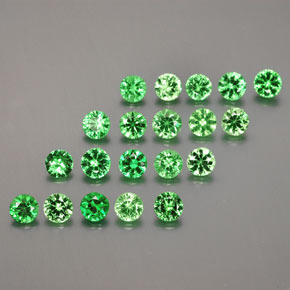 Gemas de granate tsavorita verde natural de 2,41 ct, corte redondo, VS