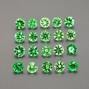 Gemas de granate tsavorita verde natural de 2,41 ct, corte redondo, VS
