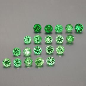 Gemas de granate tsavorita verde natural de 2,38 ct, corte redondo, VS