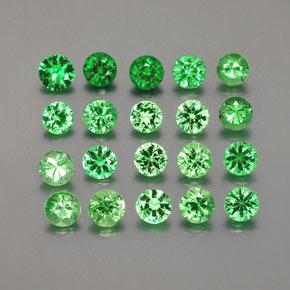 Gemas de granate tsavorita verde natural de 2,38 ct, corte redondo, VS