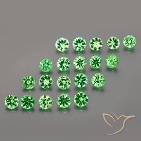 Gemas de granate tsavorita verde natural de 2,71 ct, corte redondo, VS