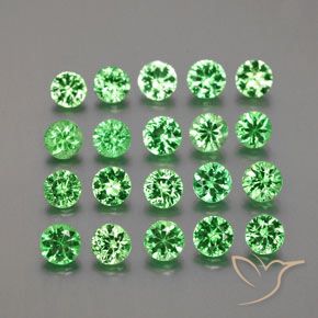 Gemas de granate tsavorita verde natural de 2,71 ct, corte redondo, VS