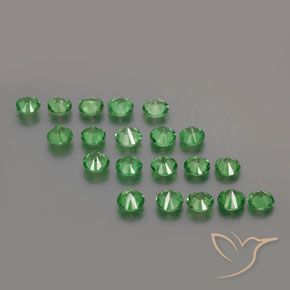 Gemas de granate tsavorita verde natural de 2,71 ct, corte redondo, VS