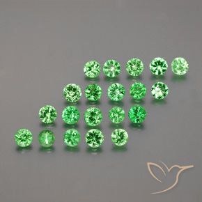 Gemas de granate tsavorita verde natural de 1,95 ct, corte redondo, VS
