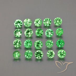 Gemas de granate tsavorita verde natural de 1,95 ct, corte redondo, VS