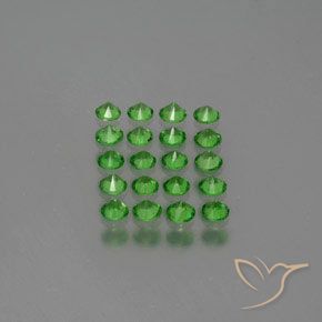 Gemas de Granate tsavorita Verde eléctrico natural de 1.70 ct, Redondo, VVS-VS