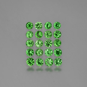 Gemas de granate tsavorita verde natural de 2,23 ct, corte redondo, VVS-VS