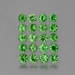 Gemas de granate tsavorita verde natural de 2,23 ct, corte redondo, VVS-VS