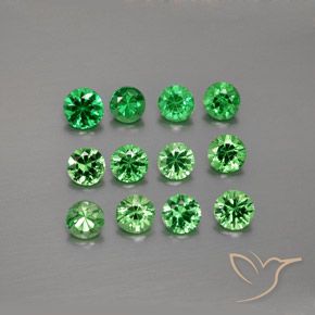 2.94ctw Natural Verde medio Granate Tsavorita, Redondo, VVS-VS