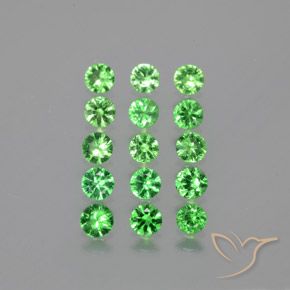 Gemas de granate tsavorita verde natural de 2,51 ct, corte redondo, VVS-VS