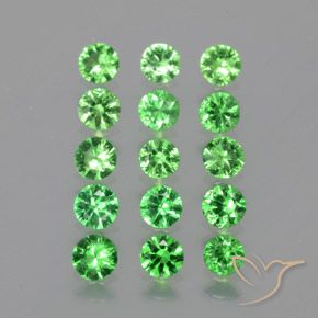 Gemas de granate tsavorita verde natural de 2,51 ct, corte redondo, VVS-VS