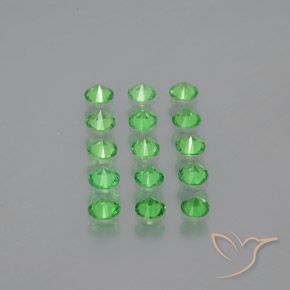 Gemas de granate tsavorita verde natural de 2,51 ct, corte redondo, VVS-VS